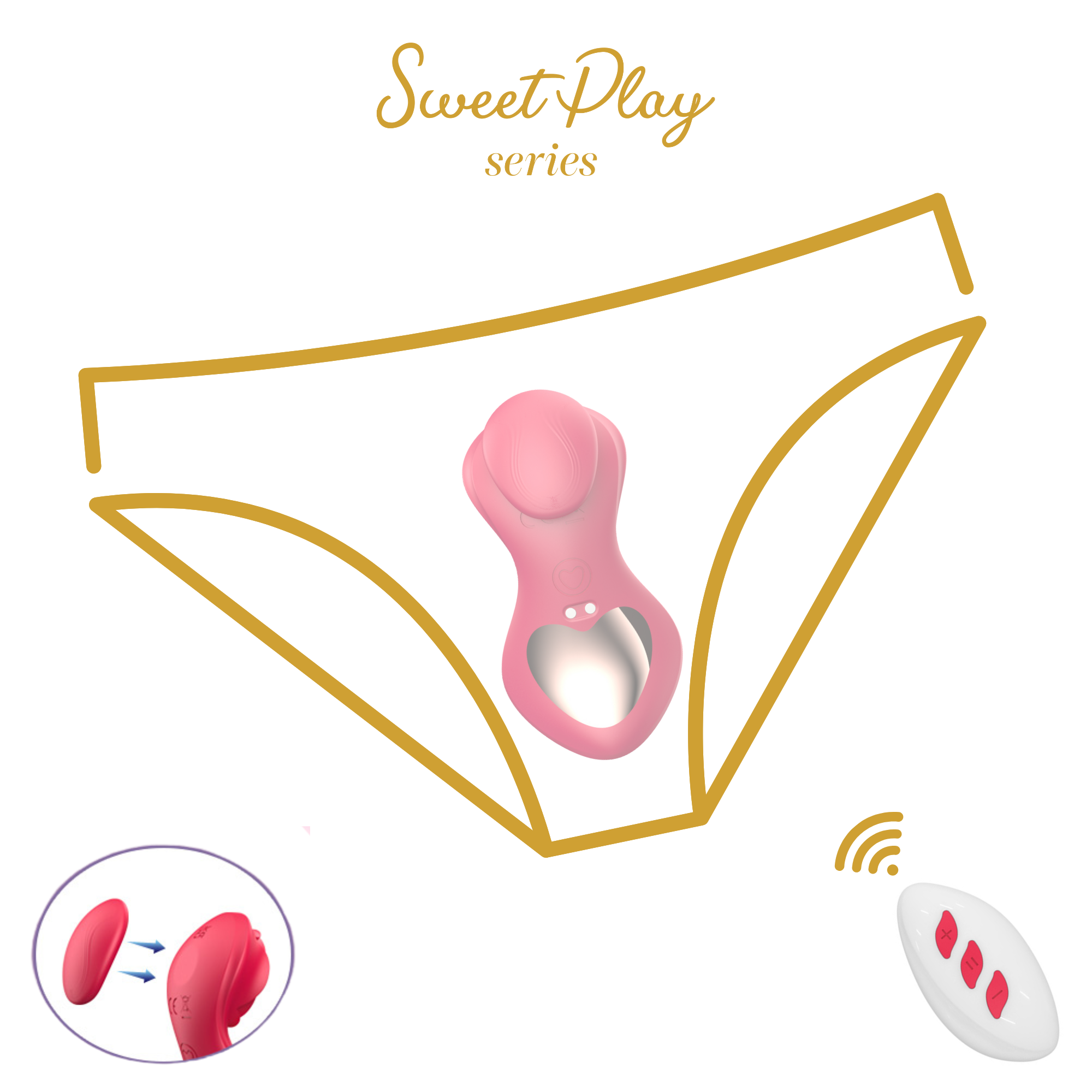  Erospace Sweet Play Panty Vibrator With Remote Control A1,  , 8,6 &#215; 4,3 &#215; 3,5 