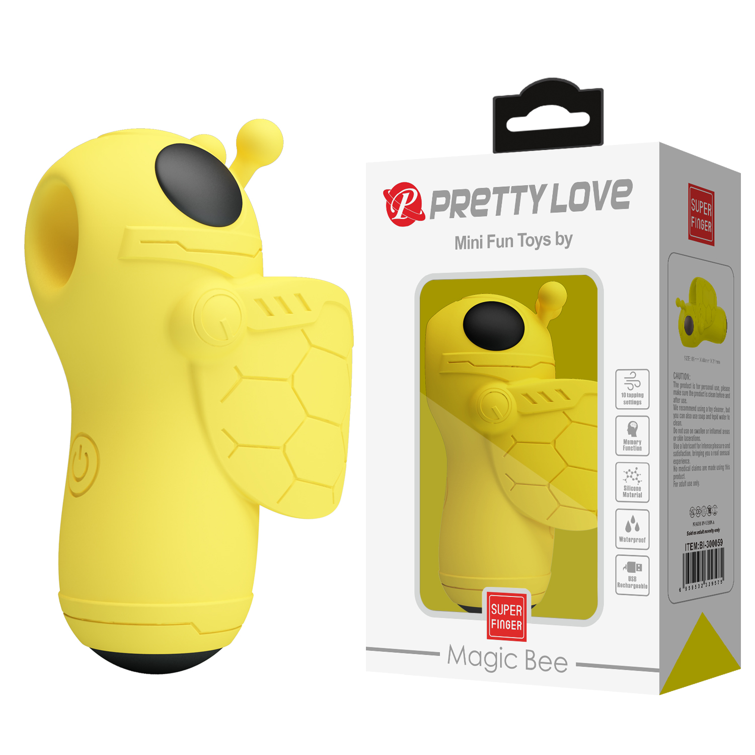      Pretty Love Magic Bee Stimulator Yellow, 10 