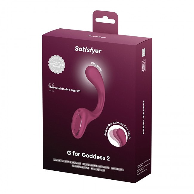 �������� ��� ����� G �������������� Satisfyer G for Goddess 2 Wine Red, 2 ������, 19 � 3,6 ��