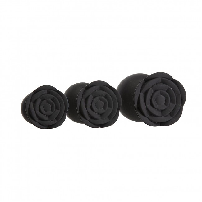����� ����������� �������� ������ BMS Roses Til Dawn Silicone Anal Plug Kit Starter Kit Black