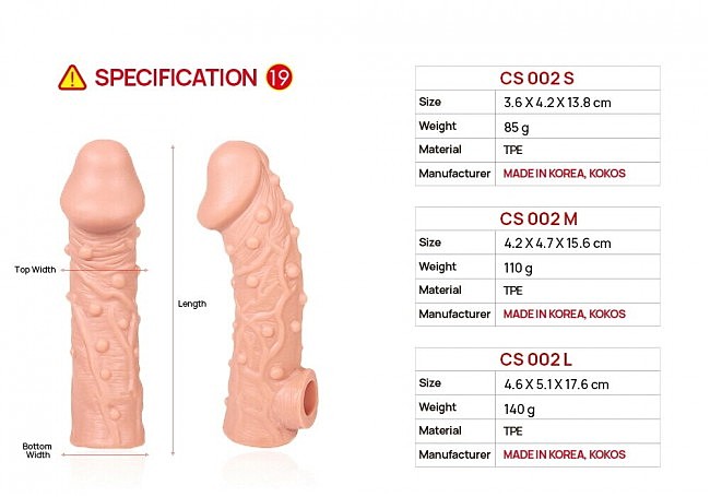  ������������� ������� �� ���� Kokos Cock Sleeve CS 002 M, ��������� ��� �������, 15,6 � 4,7 ��