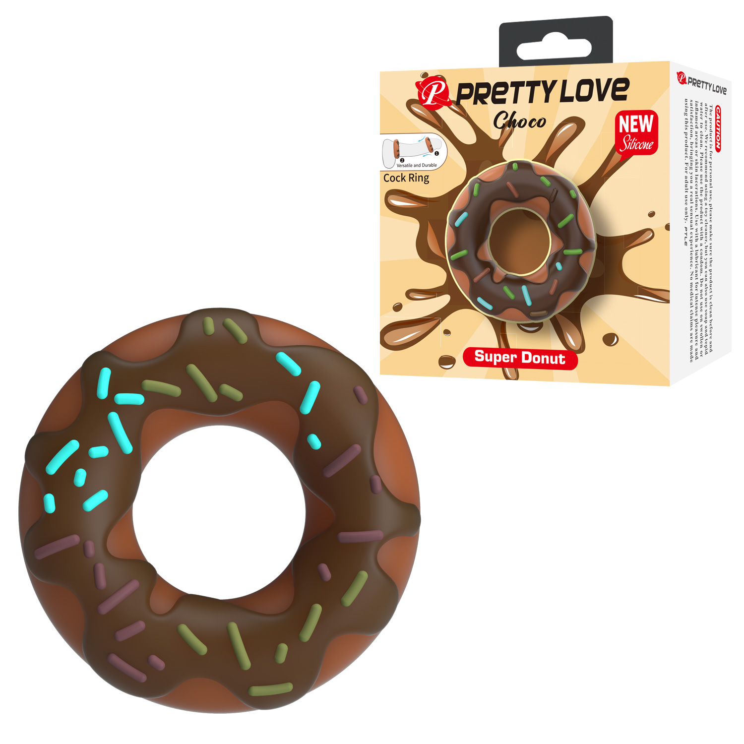 ������� ����������� ������-������ Pretty Love Berry Super Donut Silicone Cock Ring, 4,6 � 2 ��