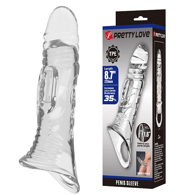 ������� �� ���� � ������ �� ������� Pretty Love Penis Sleeve 8.7 Clear, 22 � 5,5 ��