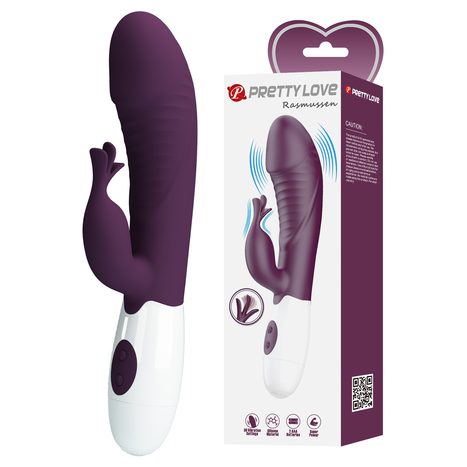 ������������������� ��������-������ Pretty Love Rasmussen Dual Vibrator Purple, 19,8 � 3,6 ��