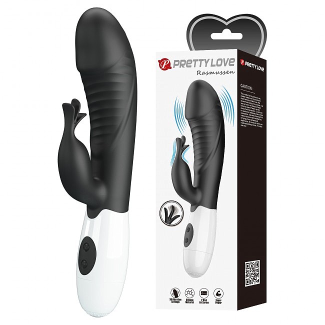 ��������-������ Pretty Love Rasmussen Dual Vibrator Black, 30 ������� ������, 19,8 � 3,6 ��