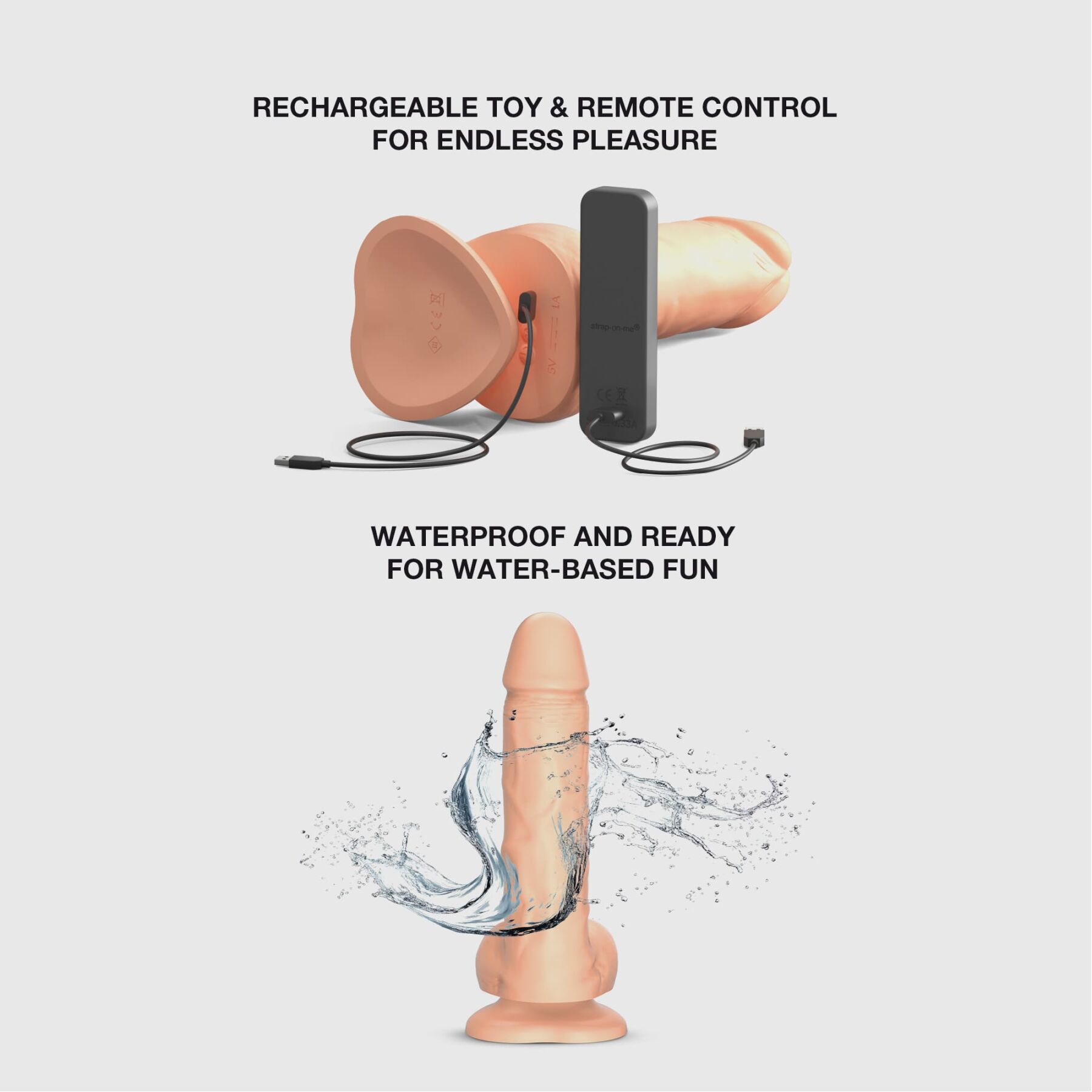 �������� � �������� Strap-On-Me Rotating & Vibrating Realistic Dildo, 7 ������� � 3 �������������, ������ L 