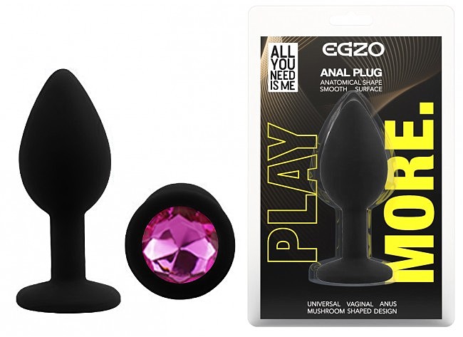 ������ �������� ������ EGZO Silicone Black Round Plug, �������, 7 � 2,8 ��