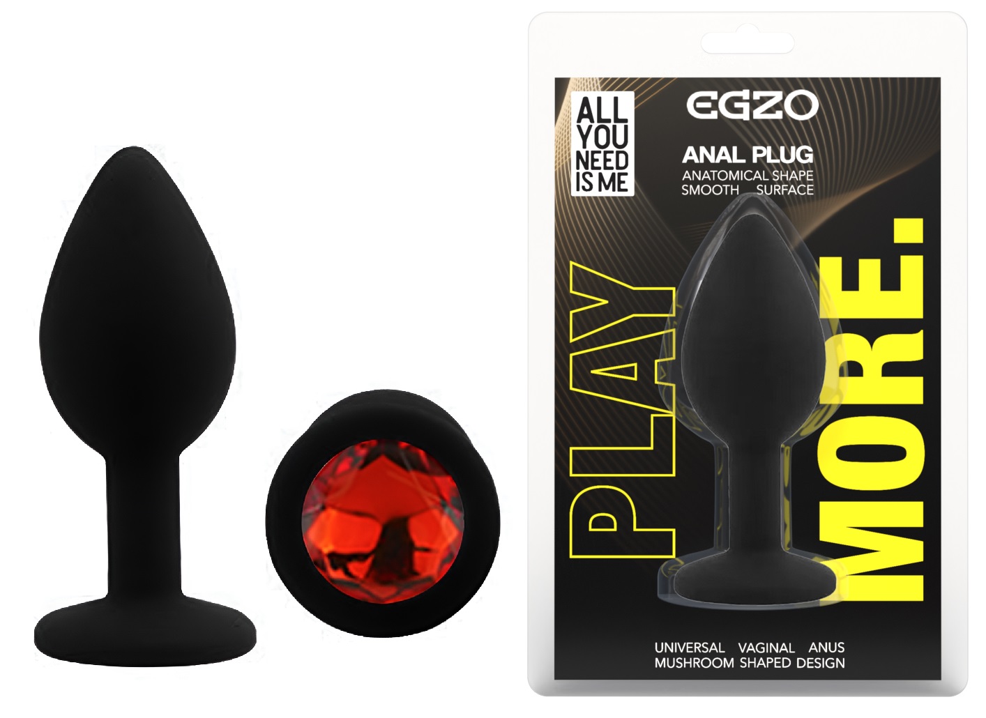 ������ �������� ������ EGZO Silicone Black Round Plug, �������, 7 � 2,8 ��