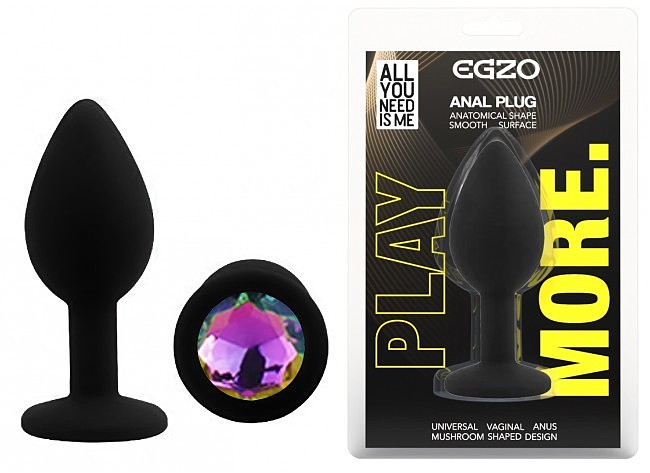 ������ �������� ������ EGZO Silicone Black Round Plug, �������, 7 � 2,8 ��
