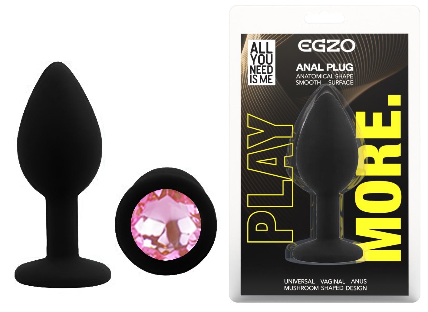 ������ �������� ������ EGZO Silicone Black Round Plug, �������, 7 � 2,8 ��