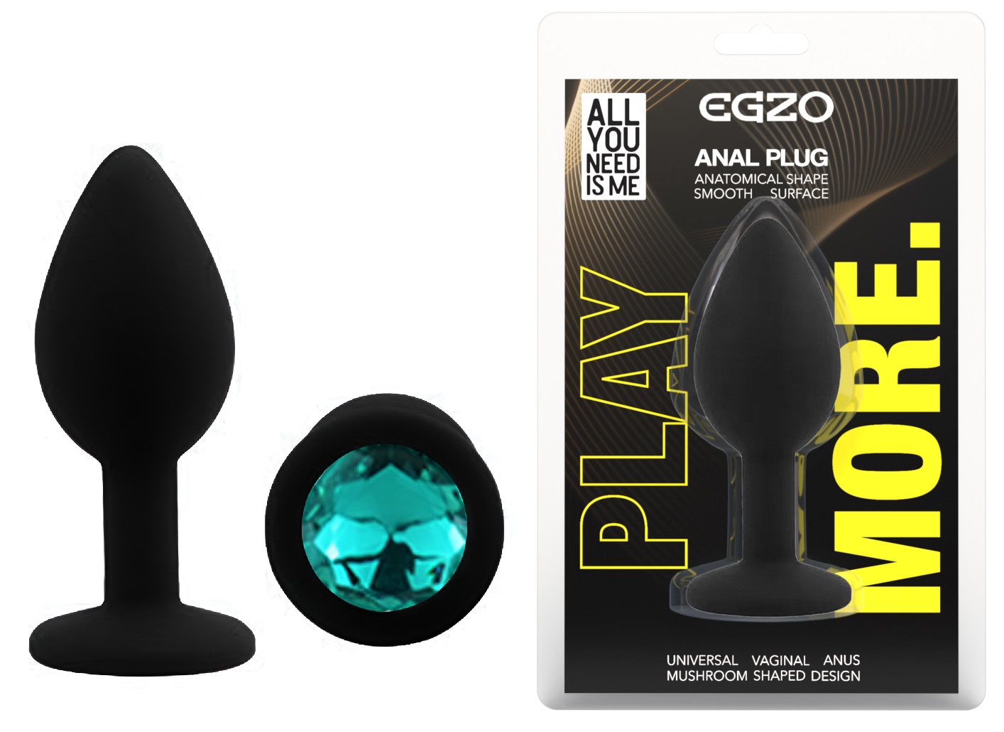 ������ �������� ������ EGZO Silicone Black Round Plug, �������, 7 � 2,8 ��