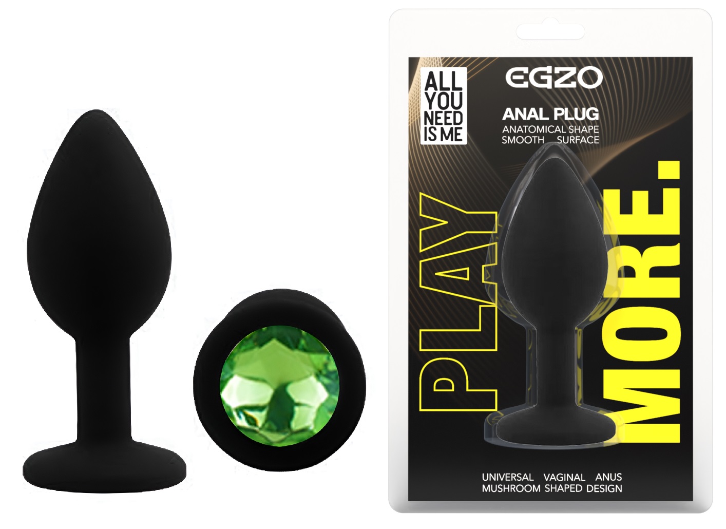 ������ �������� ������ EGZO Silicone Black Round Plug, �������, 7 � 2,8 ��
