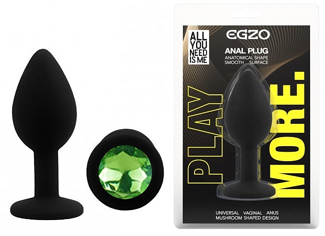 ������ �������� ������ EGZO Silicone Black Round Plug, �������, 7 � 2,8 ��