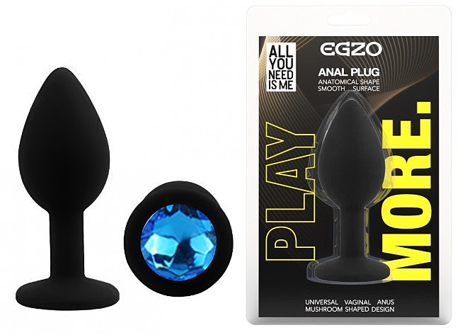 ������ �������� ������ EGZO Silicone Black Round Plug, �������, 7 � 2,8 ��