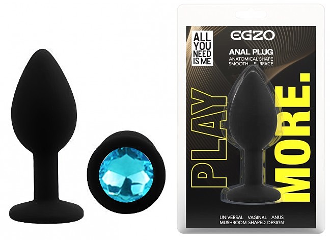 ������ �������� ������ EGZO Silicone Black Round Plug, �������, 7 � 2,8 ��