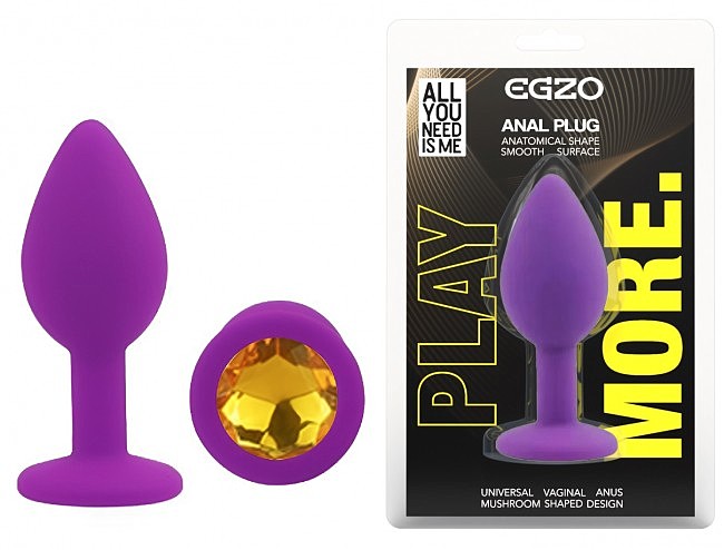 ���������� �������� ������ � ���������� EGZO Silicone Purple Round Plug, 7 � 2,8 �� 