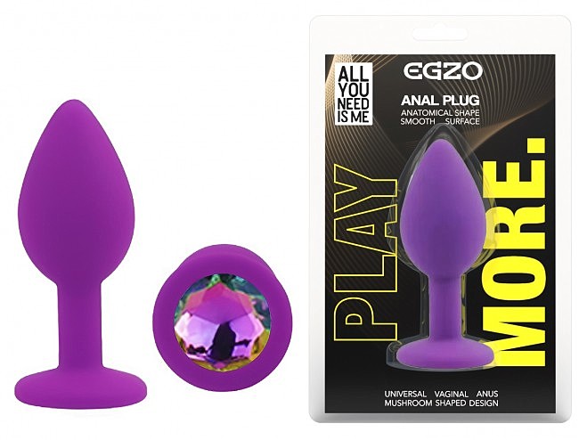 ���������� �������� ������ � ���������� EGZO Silicone Purple Round Plug, 7 � 2,8 ��