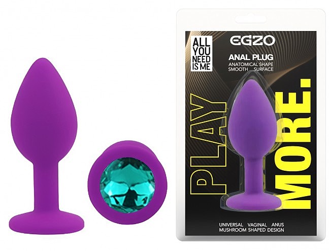 ���������� �������� ������ � ���������� EGZO Silicone Purple Round Plug, 7 � 2,8 ��