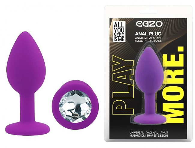 ���������� �������� ������ � ���������� EGZO Silicone Purple Round Plug, 7 � 2,8 ��