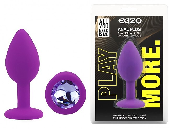 ���������� �������� ������ � ���������� EGZO Silicone Purple Round Plug, 7 � 2,8 ��