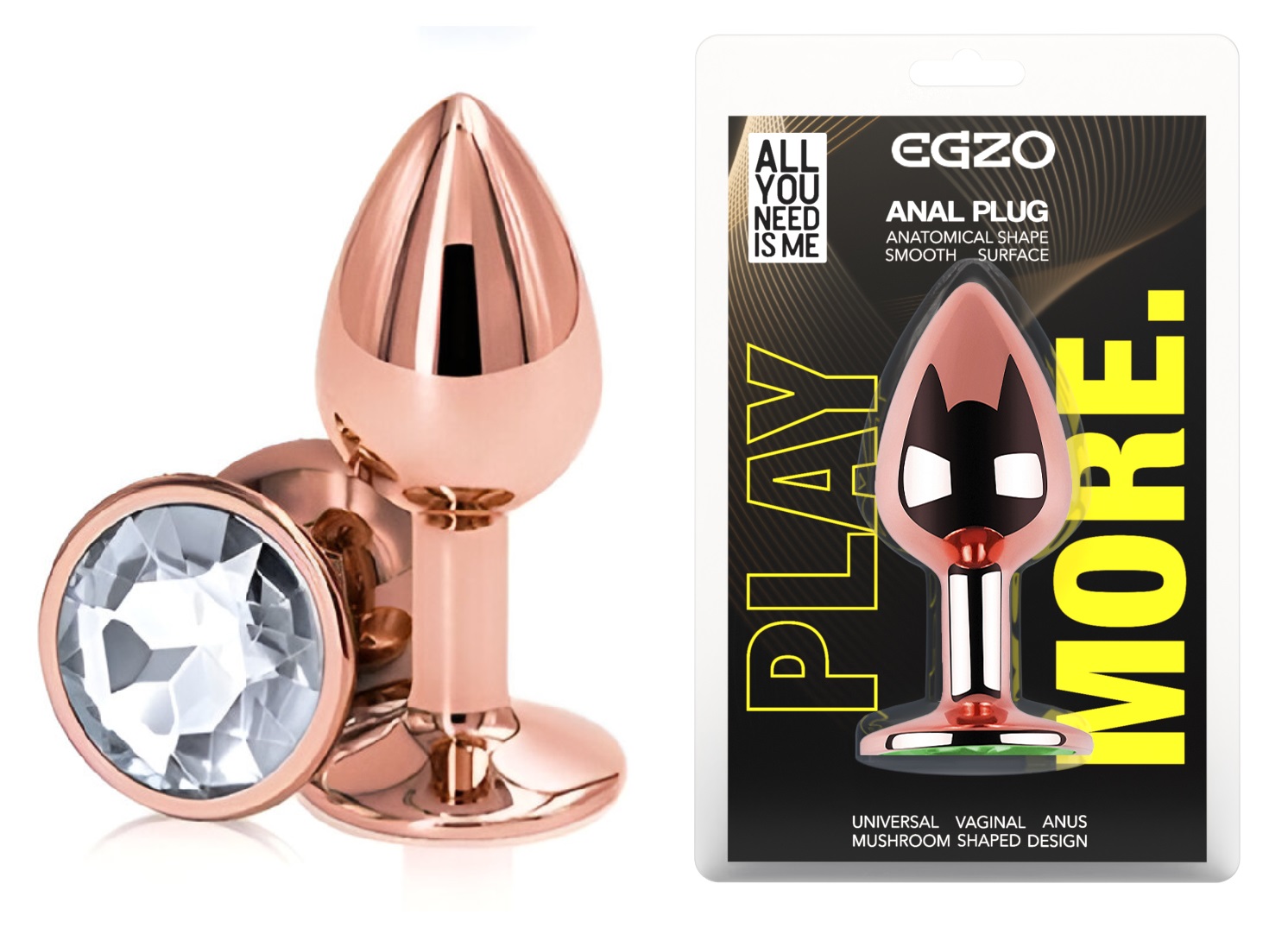 �������� ������ � ���������� ���������� EGZO Rose Gold Round Plug Clear size M, 8,2 � 3,4
