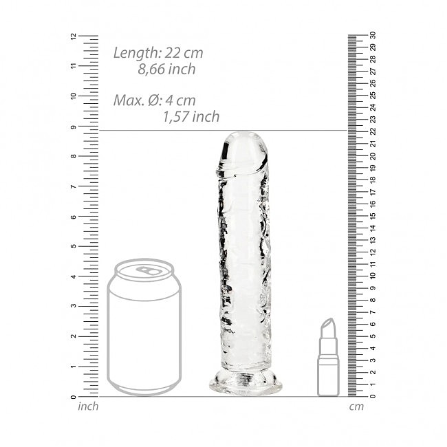 ������������� ������� Realrock Dildo 8 Transparent, ����������, 22 � 4 ��