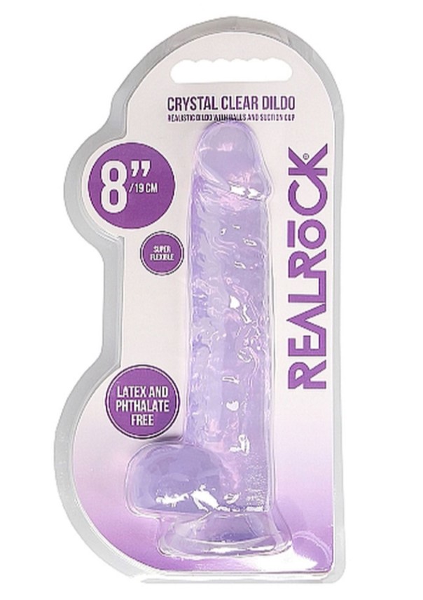 ������������� � �������� Realrock Dildo 8 Purple, ���������-����������, 21 � 4 ��