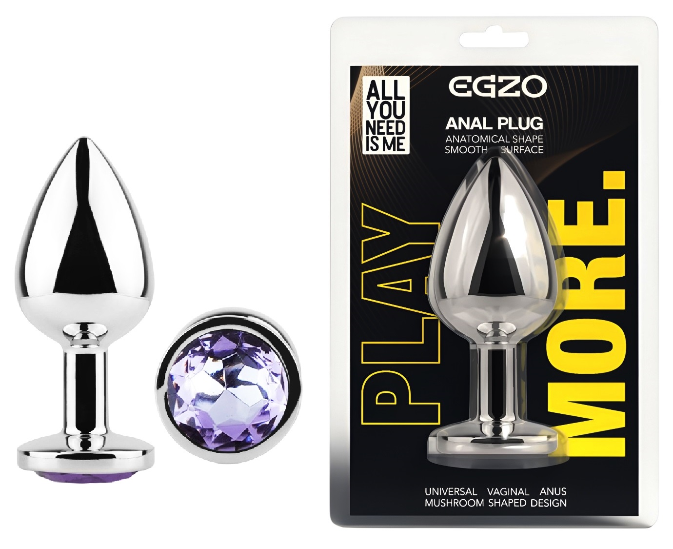 �������� ������ � ����� ���������� EGZO Silver Round Plug size S, 7 � 2,8 ��