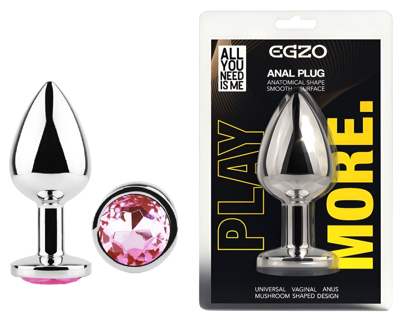  �������� ������ � ����� ���������� EGZO Silver Round Plug size S, 7 � 2,8 ��