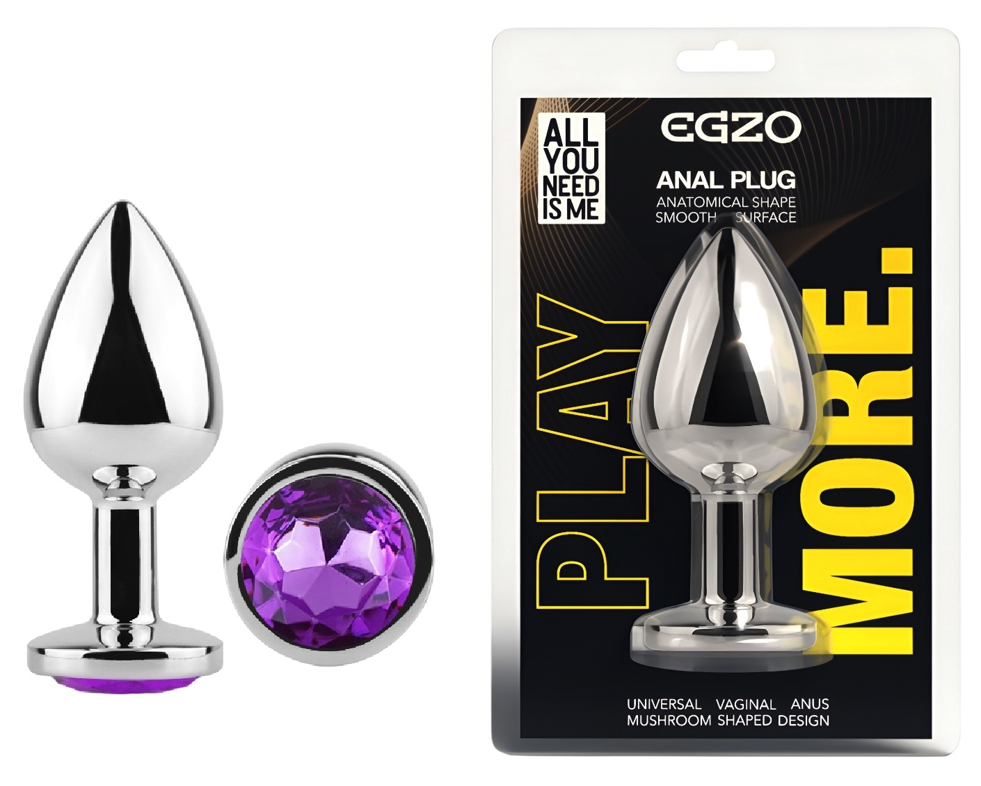  �������� ������ � ����� ���������� EGZO Silver Round Plug size S, 7 � 2,8 ��