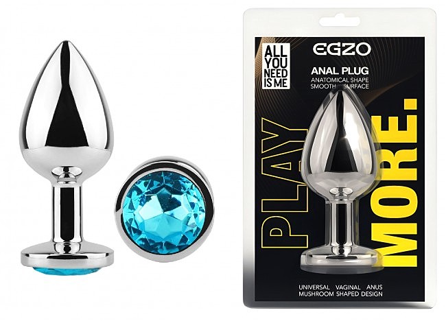 ������������� �������� ������ � ���������� EGZO Silver Round Plug size M, 8,2 � 3,4 �� 