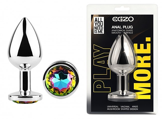 ������������� �������� ������ � ���������� EGZO Silver Round Plug size M, 8,2 � 3,4 ��