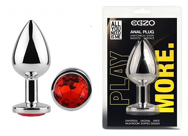 ������������� �������� ������ � ���������� EGZO Silver Round Plug size M, 8,2 � 3,4 ��