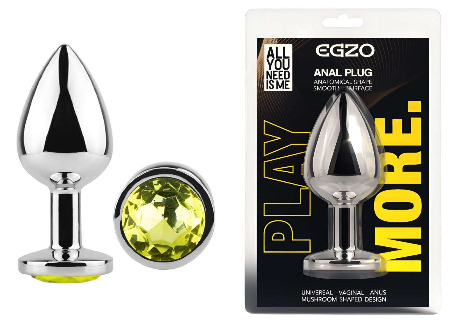 ������������� �������� ������ � ���������� EGZO Silver Round Plug size M, 8,2 � 3,4 ��