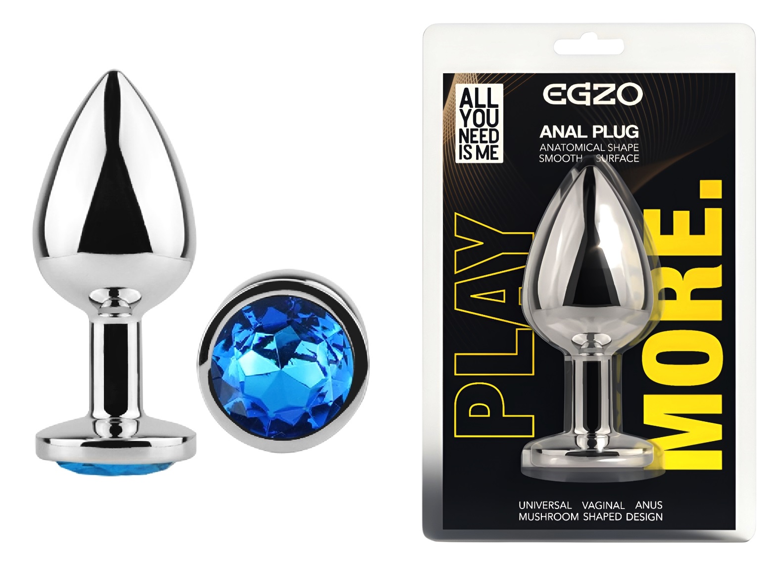 ������������� �������� ������ � ���������� EGZO Silver Round Plug size M, 8,2 � 3,4 ��