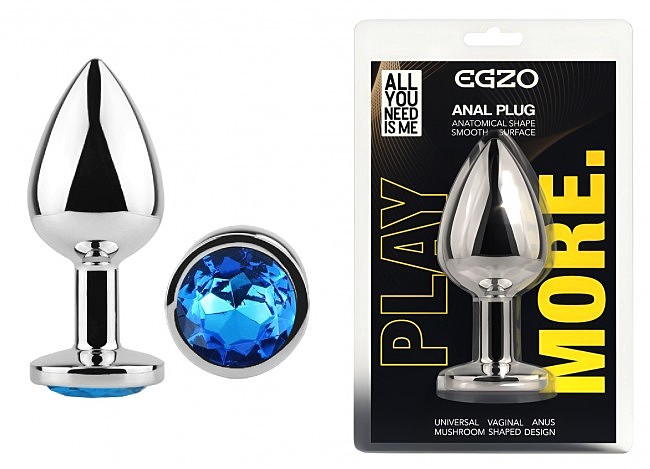 ������������� �������� ������ � ���������� EGZO Silver Round Plug size M, 8,2 � 3,4 ��