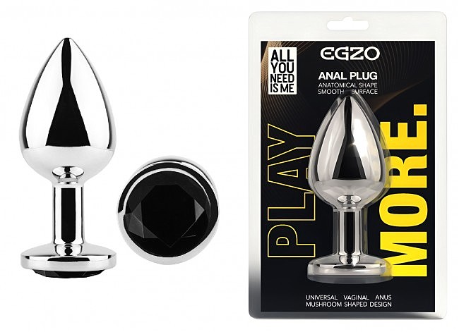 ������������� �������� ������ � ���������� EGZO Silver Round Plug size M, 8,2 � 3,4 ��